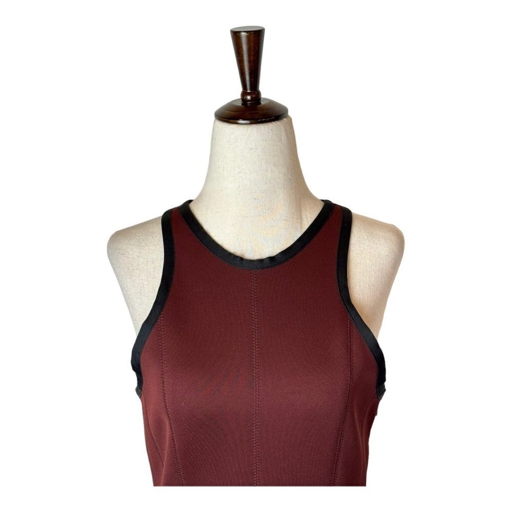 T Alexander Wang Brown Crew Neck Racerback Neoprene Mini Skater Dress Size S‎ - Picture 5 of 11